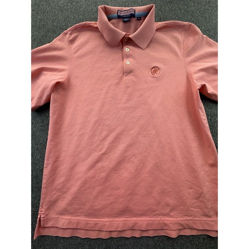 Vineyard Vines Shirt Mens Medium Coral Polo Short Sleeve Pullover Cotton Logo‎